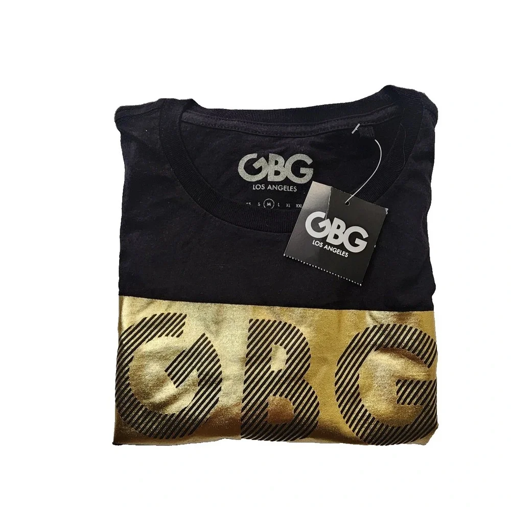 G by GUESS Los Angeles Men's Short Sleeve T-Shirt Size M Jonathan Tee Black/Gold - Picture 7 of 7